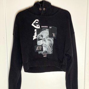 KITH X MISBHV Eternal Nights Cropped Black Hoodie